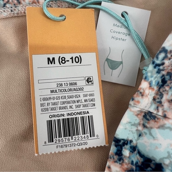 NWT Kona Sol Blue Pink Swimsuit Bikini Top And Bottom Set Size Medium Women’s - Picture 6 of 8